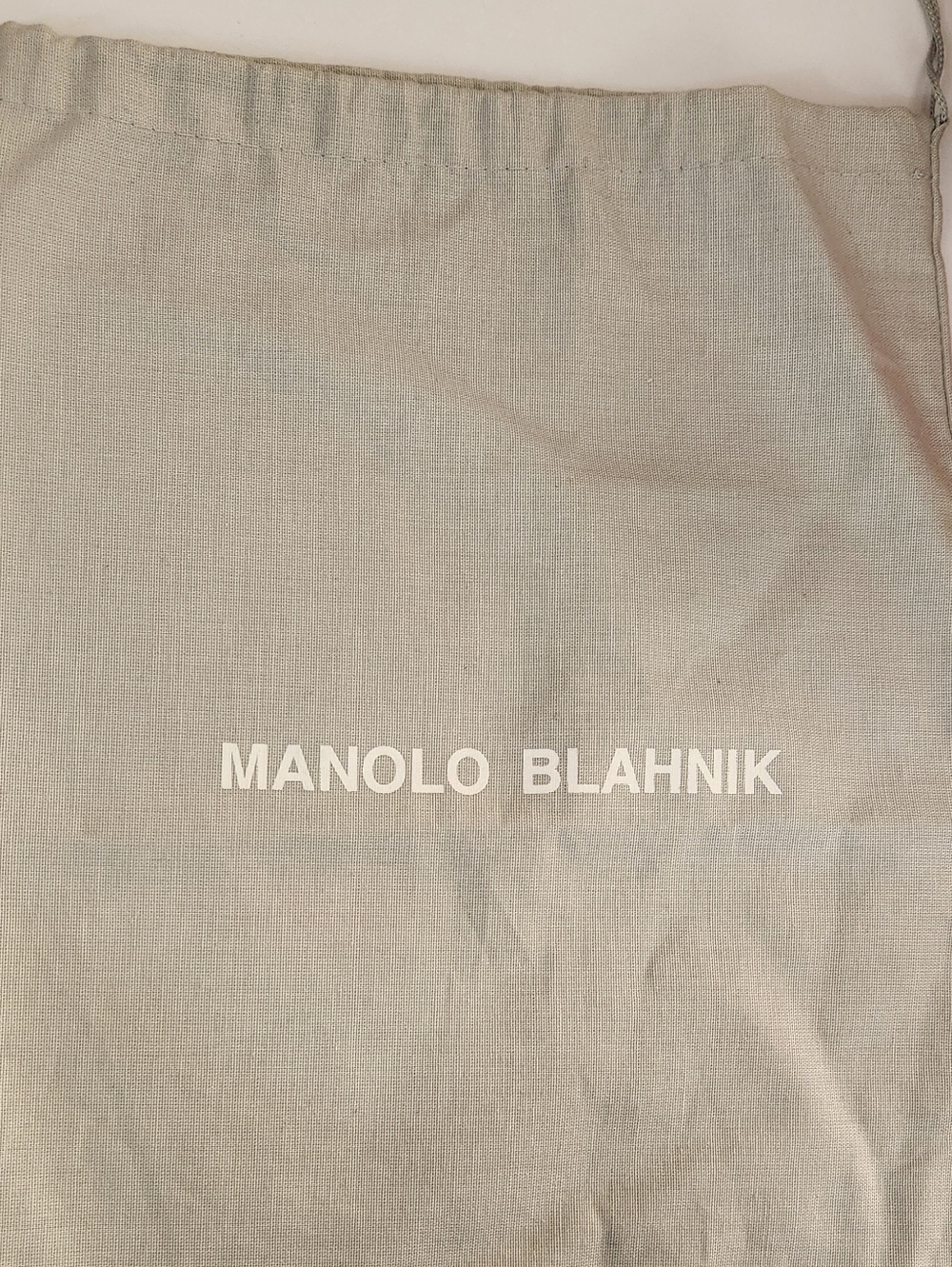 MANOLO BLAHNIK Light Beige Dust Bag 13.5 X 10 Drawstring Closure